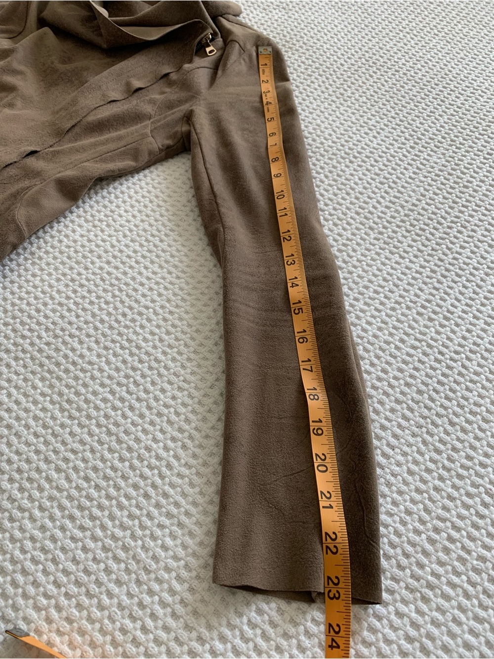 Zara Woman Moto Jacket Tan Suede Like Material Size Small - Picture 11 of 14